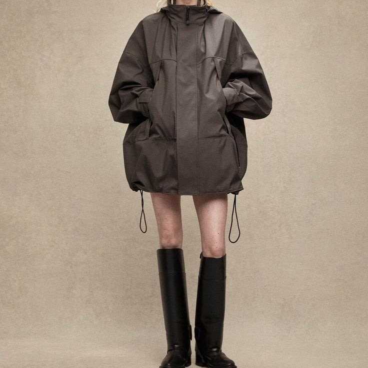 Y2K Waterproof Adjustable Long Windbreaker Jacket Coat