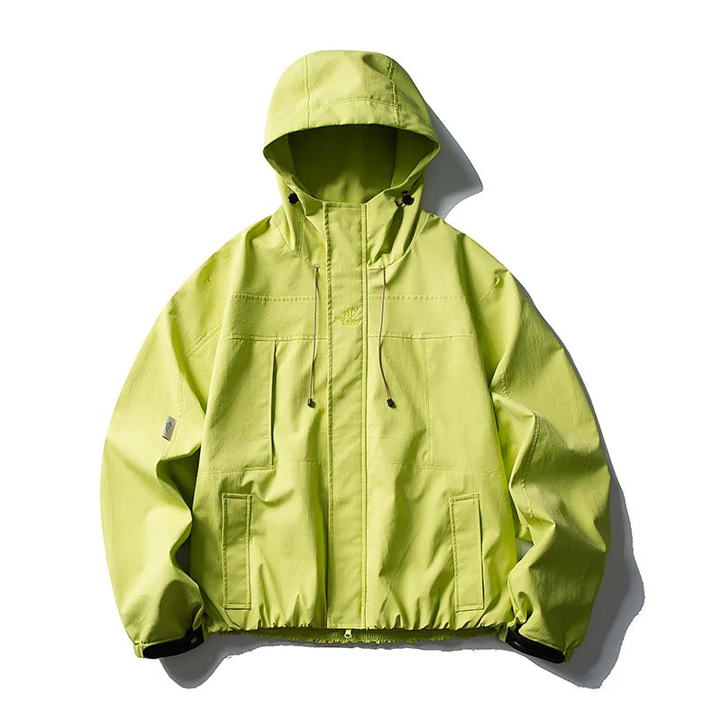Y2K Waterproof Nylon Track Cargo Windbreaker Jacket