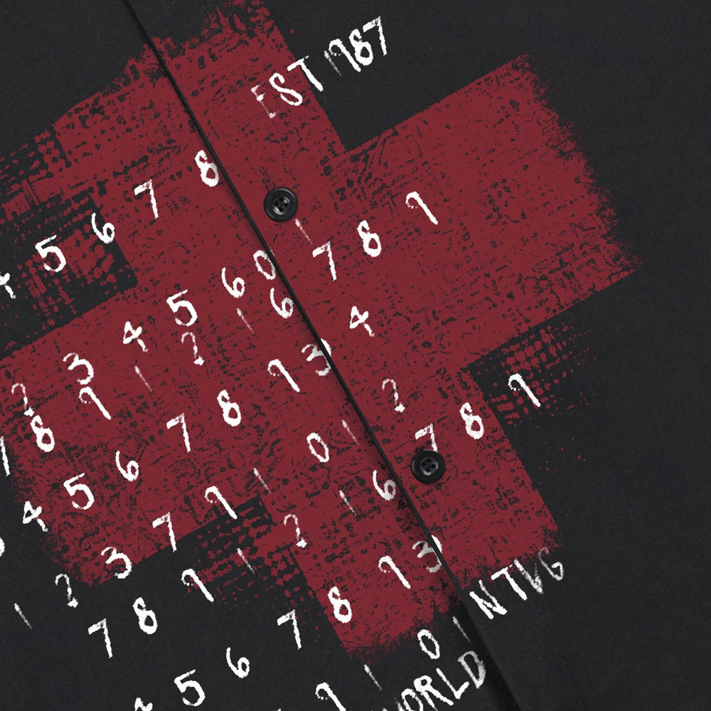 Y2K "Whats the Meaning" Graphic Print Short Sleeve Shirt