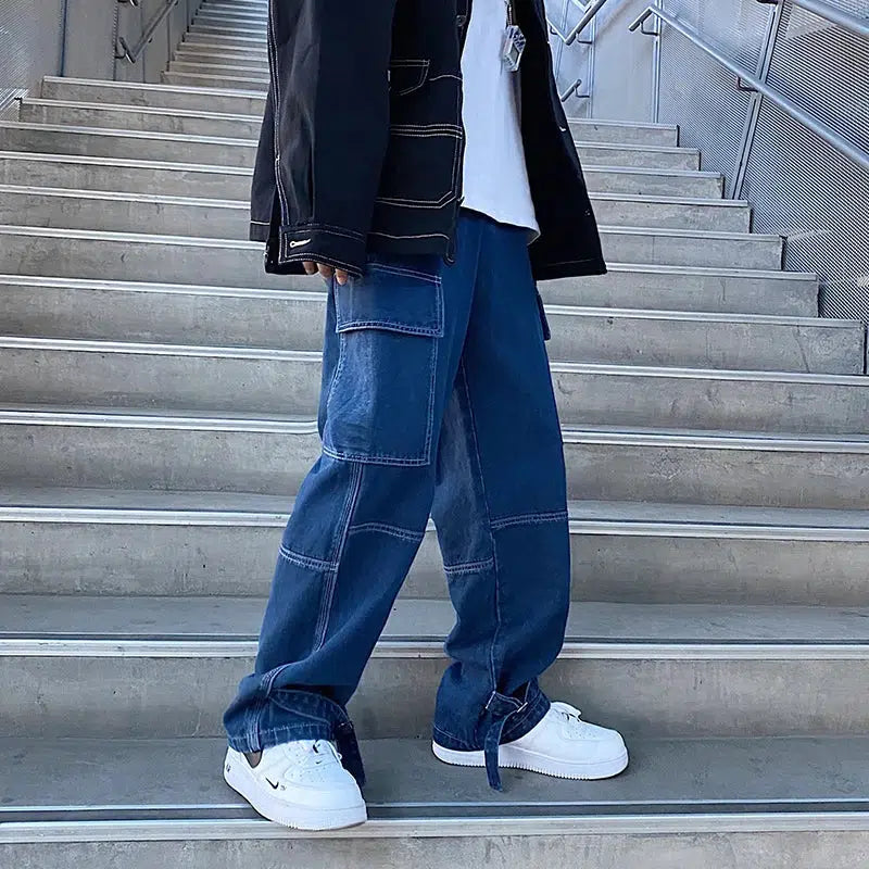 Y2K Wide Leg Baggy Cargo Jeans
