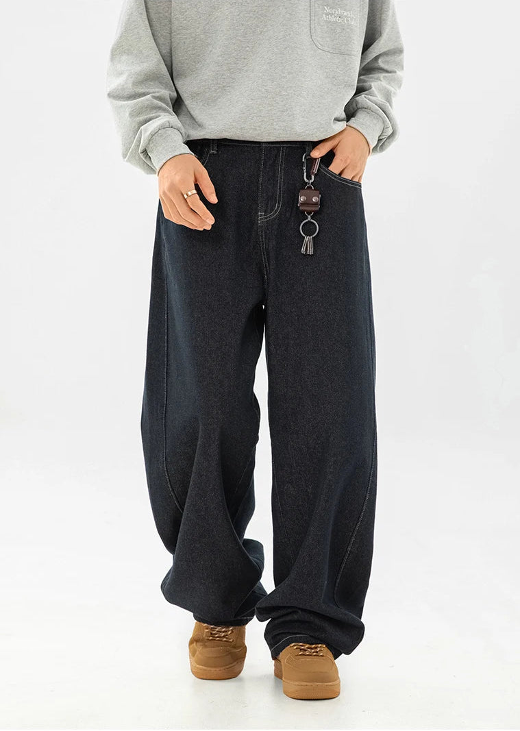Y2K Wide Leg Baggy Dark Wash Jeans