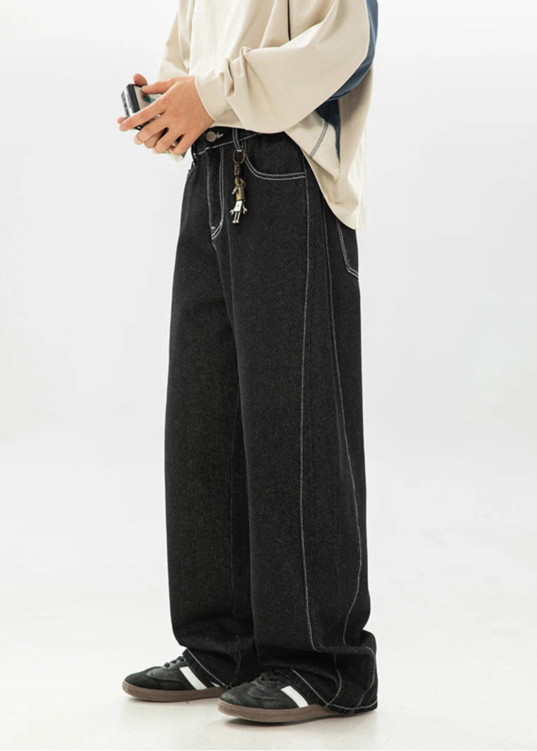 Y2K Wide Leg Baggy Dark Wash Jeans