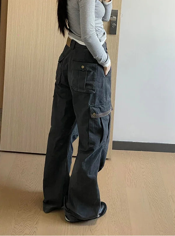 Y2K Wide Leg Cargo Work Trousers