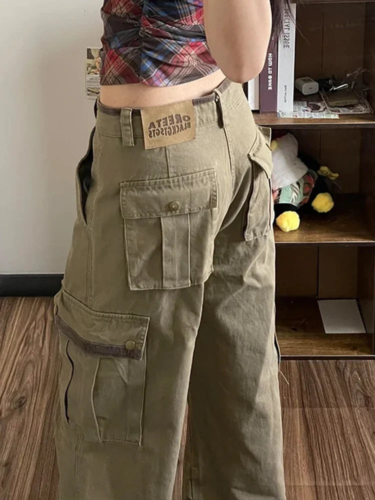 Y2K Wide Leg Cargo Work Trousers