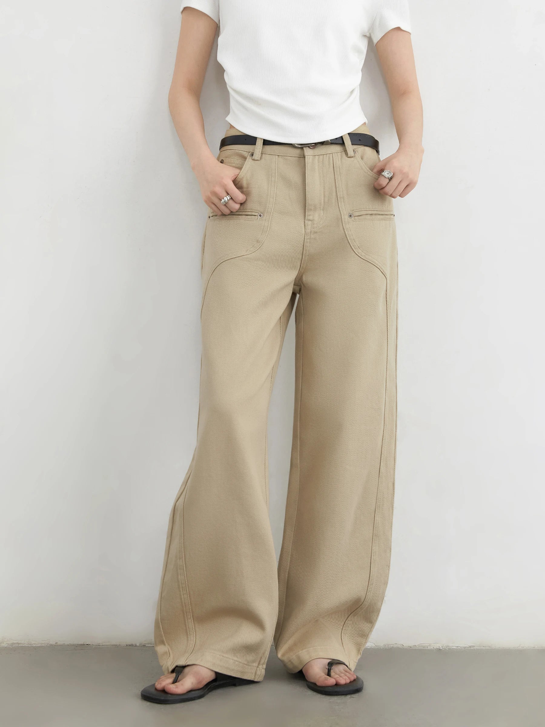 Y2K Wide Leg Workwear Boyfriend Fit Jeans