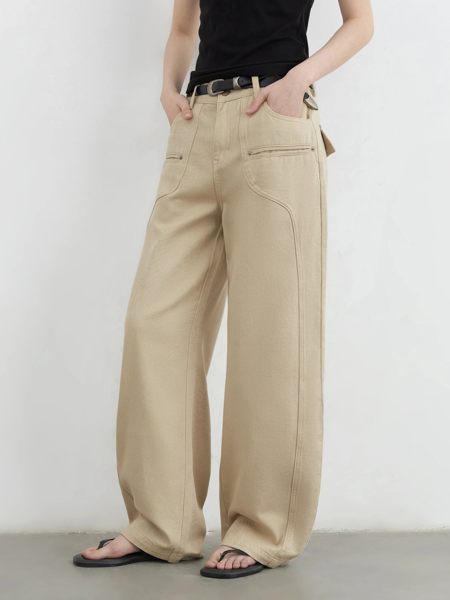Y2K Wide Leg Workwear Boyfriend Fit Jeans