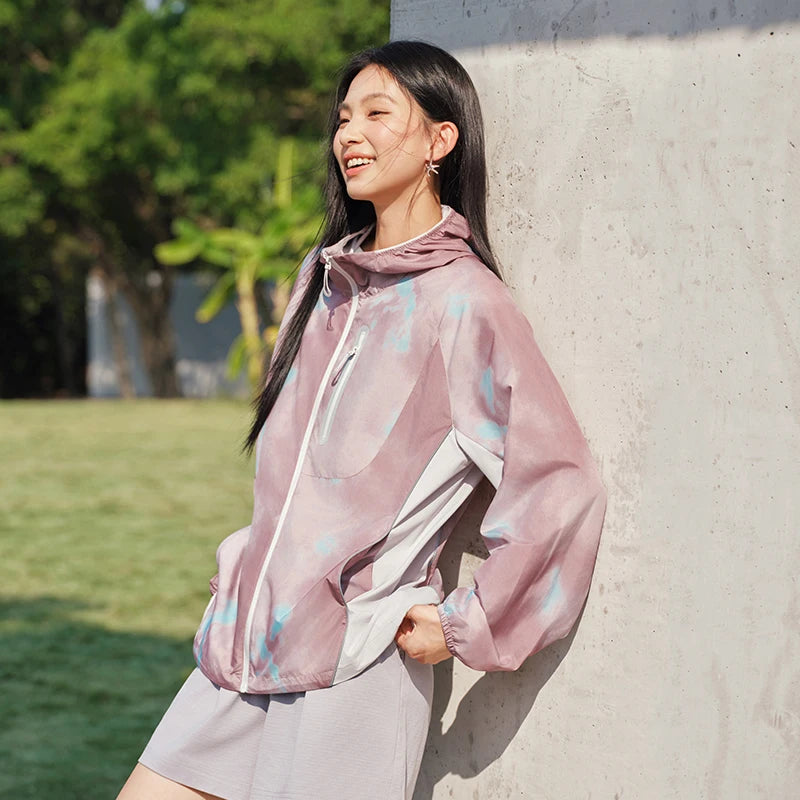 Y2K Womens All Over Graphic Breathable Windbreaker Coat