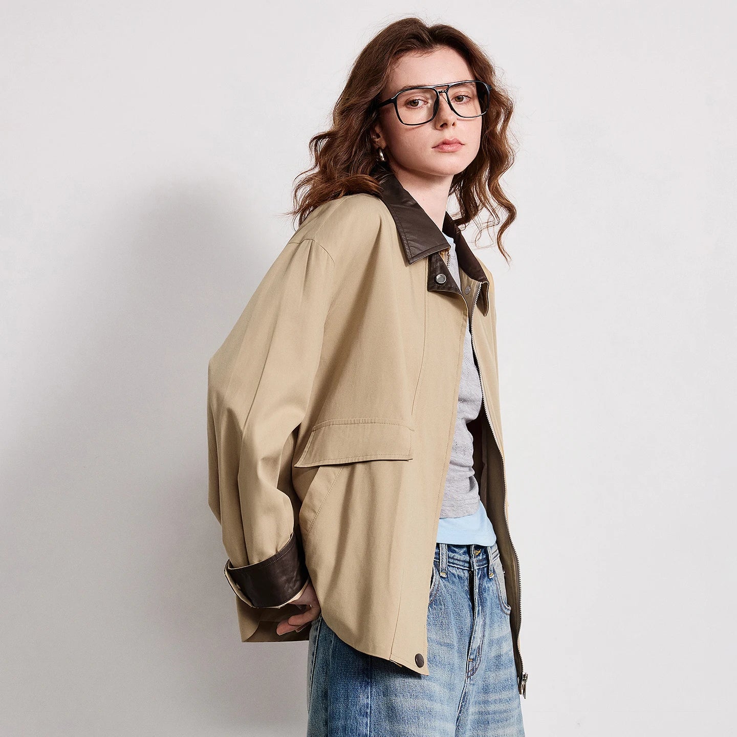 Y2K Womens Barn Style Trench Coat