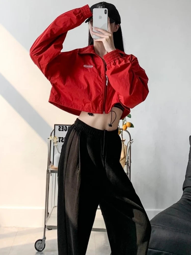 Y2K Womens Cropped Athleisure Jacket