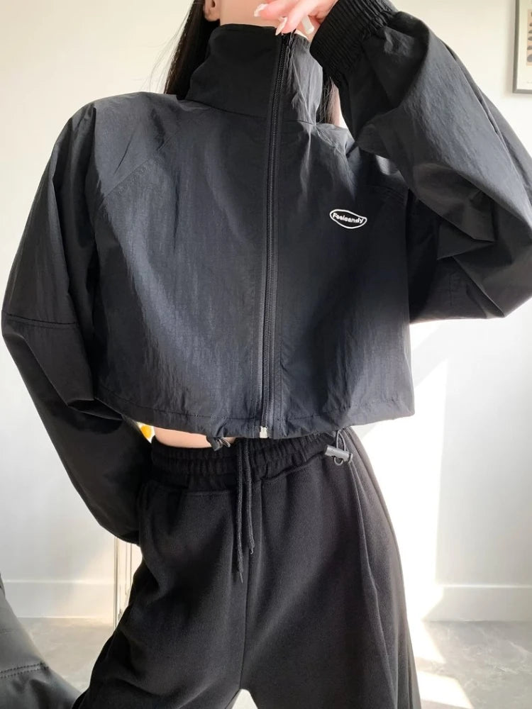 Y2K Womens Cropped Athleisure Jacket