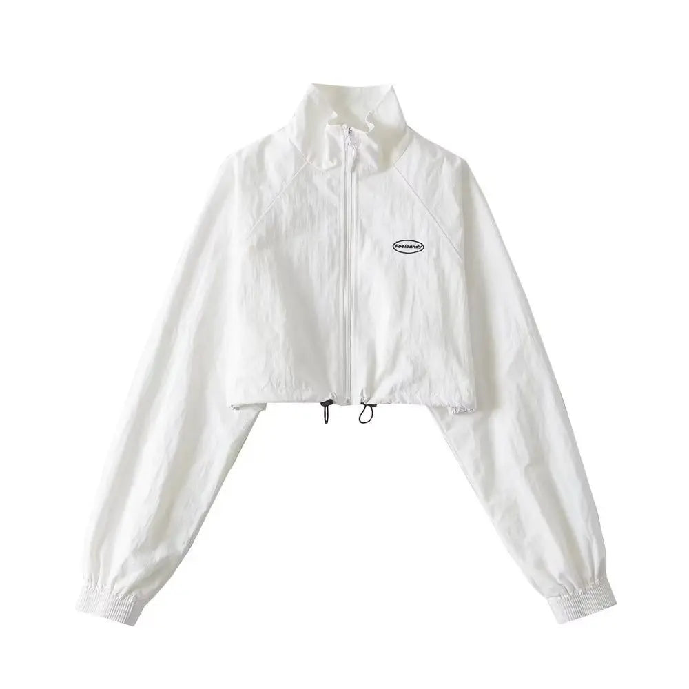 Y2K Womens Cropped Athleisure Jacket
