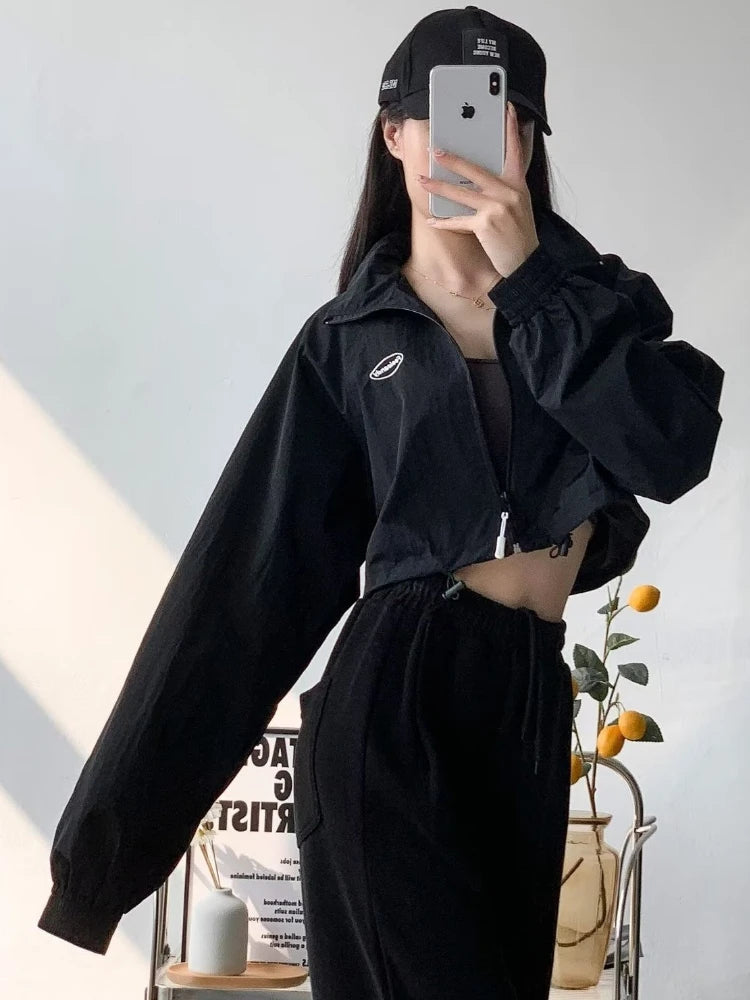 Y2K Womens Cropped Athleisure Jacket
