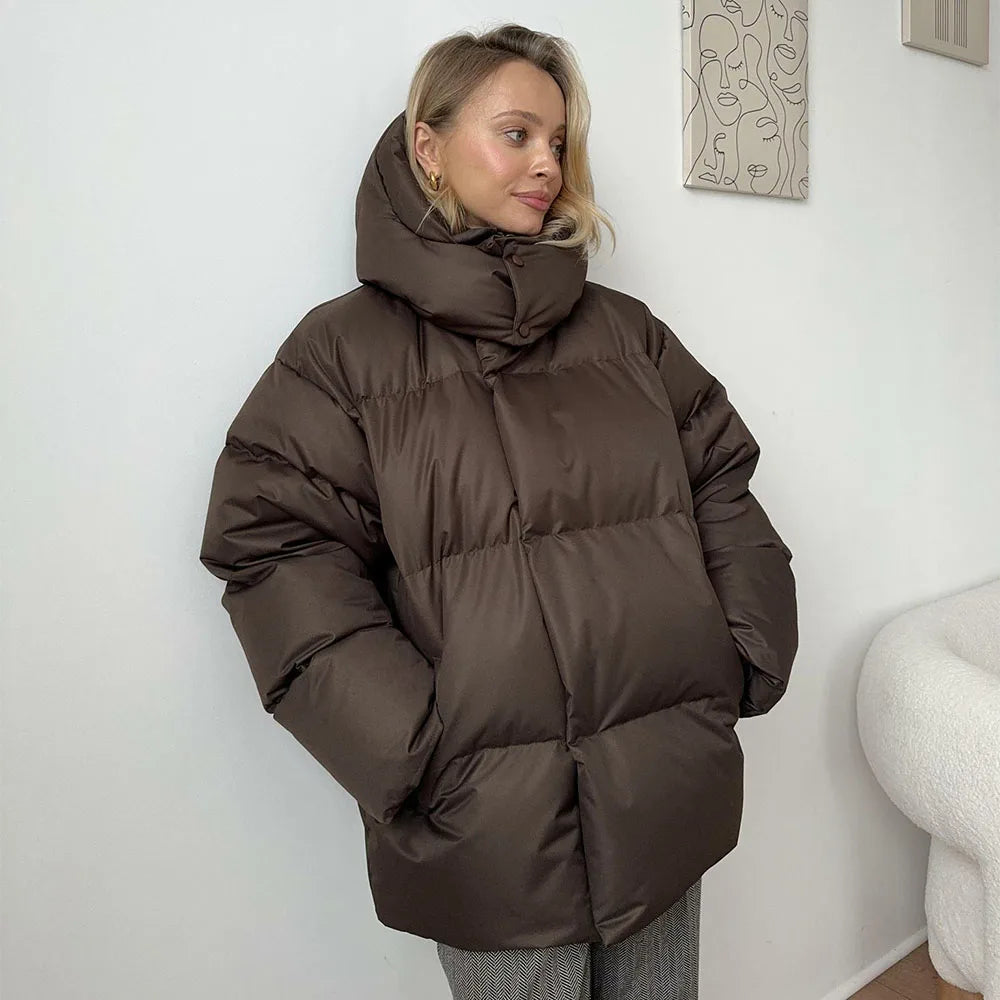 Y2K Womens Hooded Puffer Jacket Coat