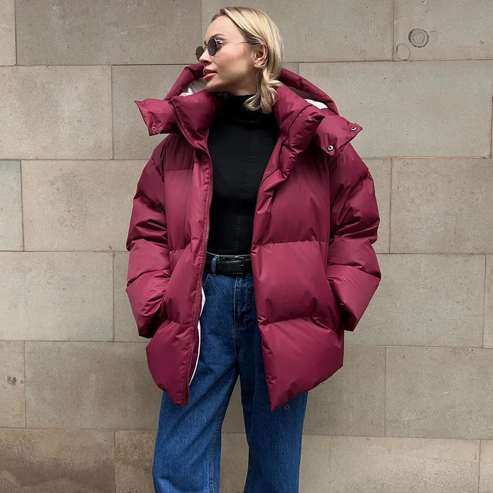 Y2K Womens Hooded Puffer Jacket Coat
