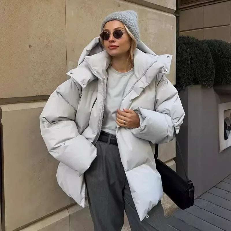 Y2K Womens Hooded Puffer Jacket Coat