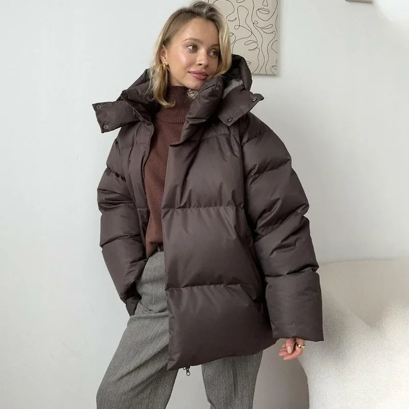 Y2K Womens Hooded Puffer Jacket Coat