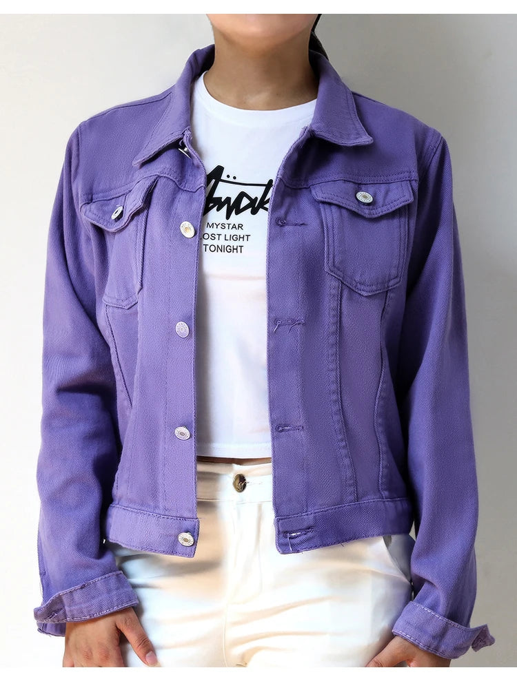 Y2K Womens Purple Denim Jacket