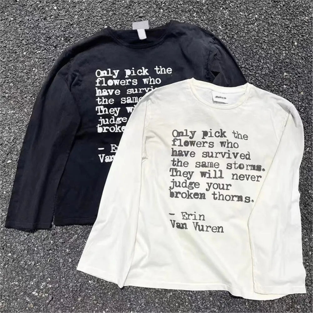 Y2K Words Of Wisdom Long Sleeve Graphic Top