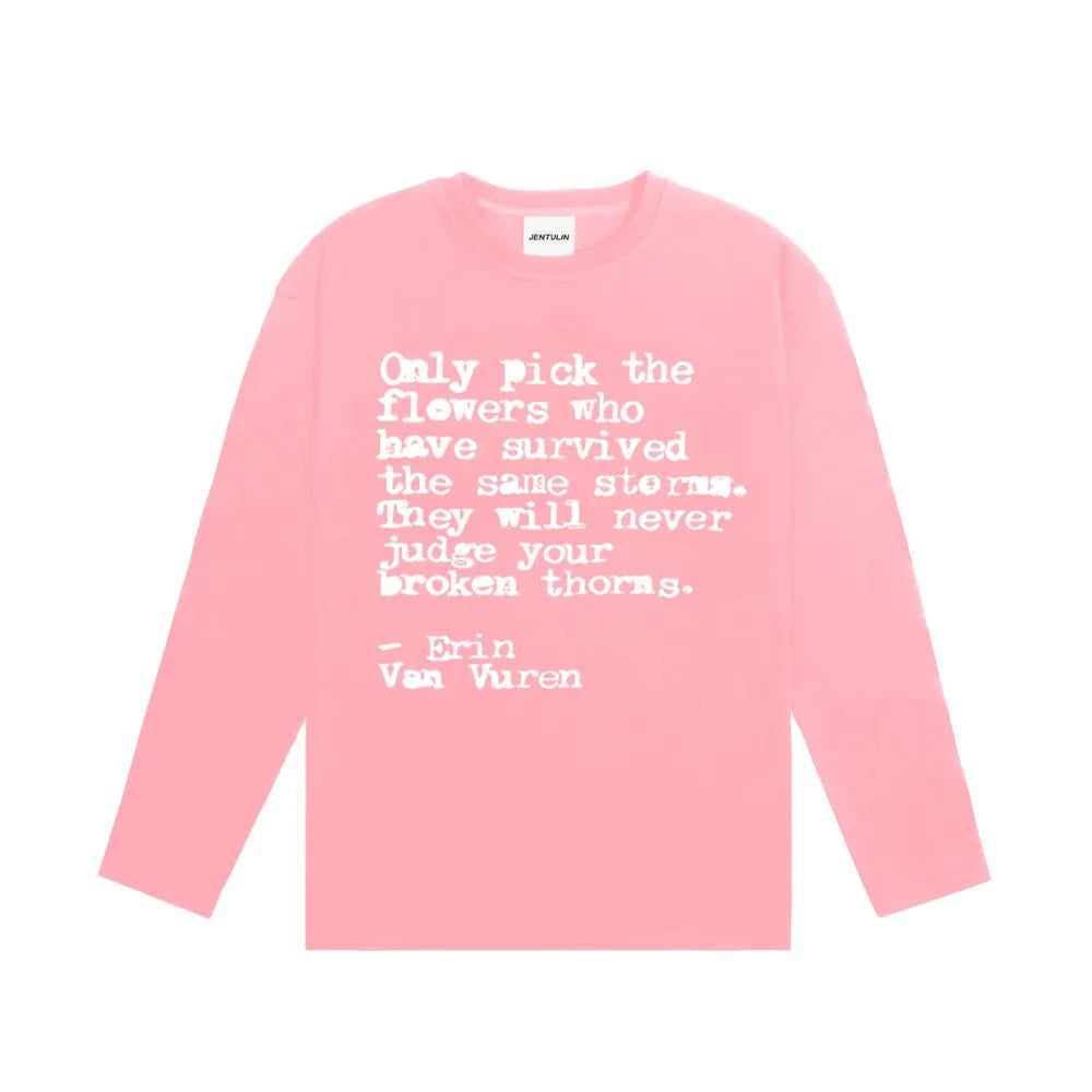 Y2K Words Of Wisdom Long Sleeve Graphic Top