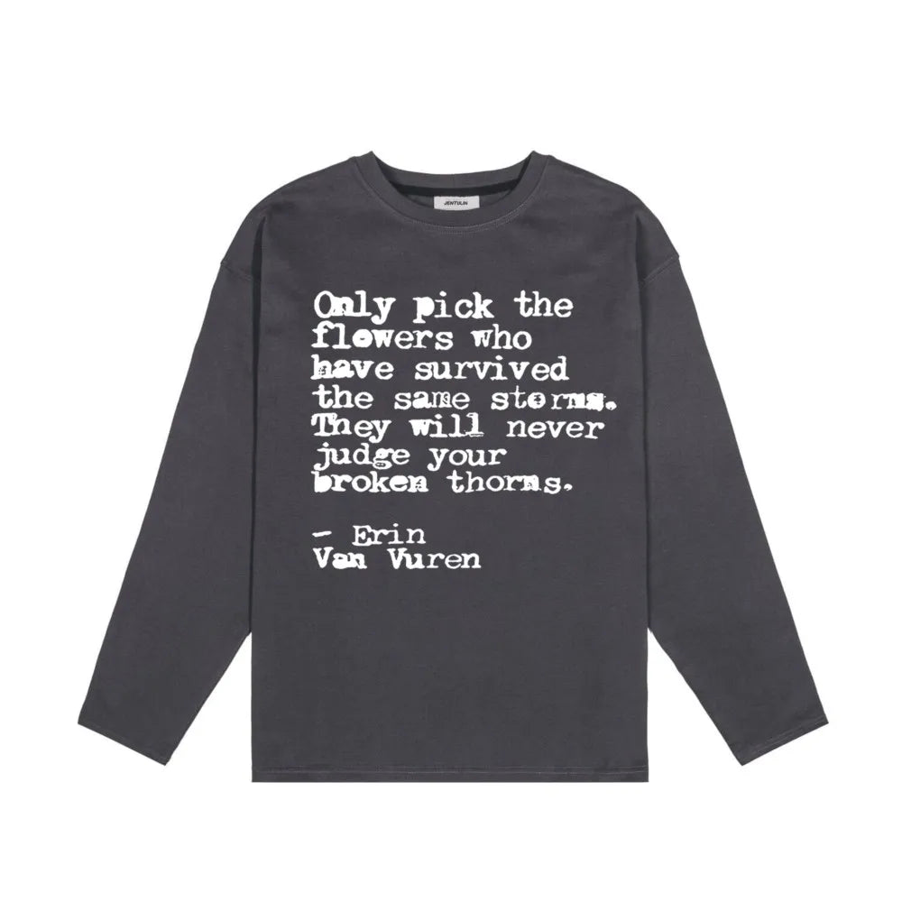 Y2K Words Of Wisdom Long Sleeve Graphic Top
