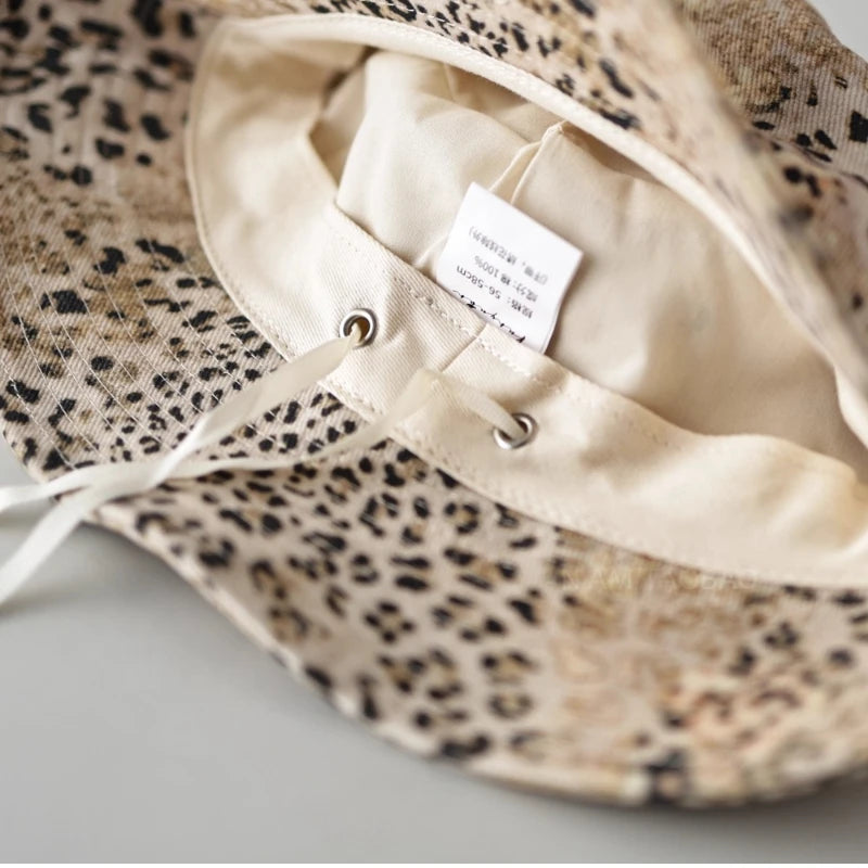 Y2K Worn Leopard Print Bucket Hat