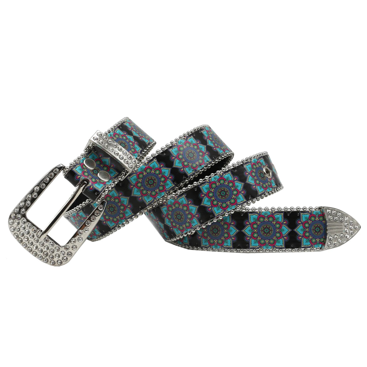 Y2K kaleidoscope Totem Rhinestone Belt