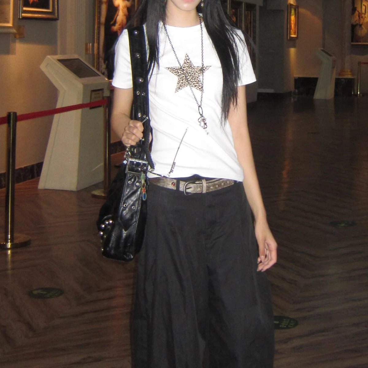 Y2K Vintage Leopard Star Grunge Top
