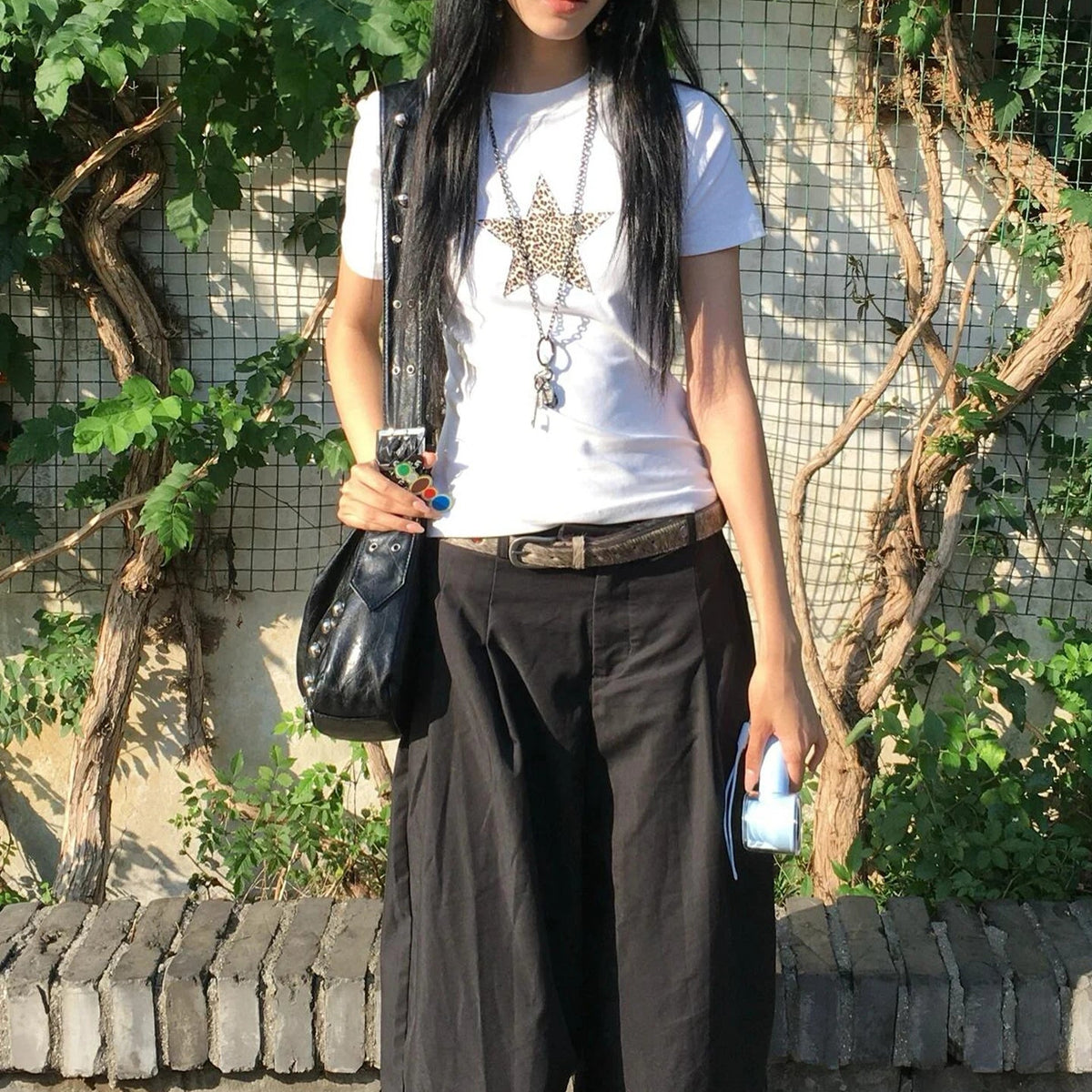 Y2K Vintage Leopard Star Grunge Top