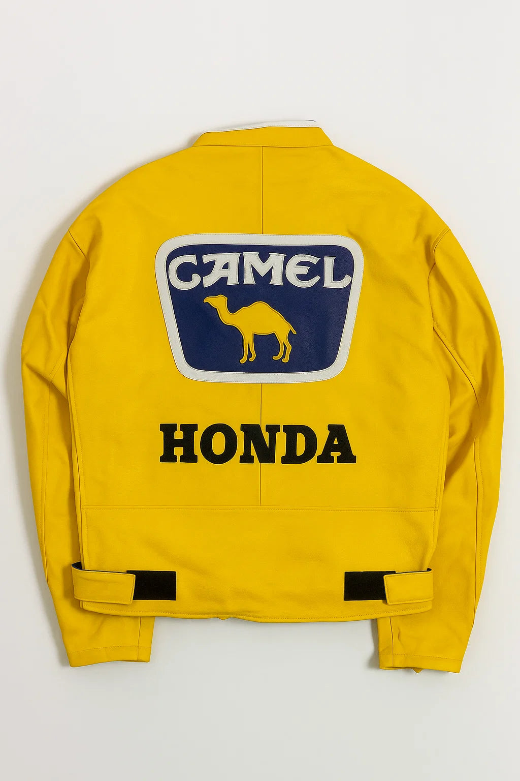 Y2K Camel Leather NASCAR Racing Jacket