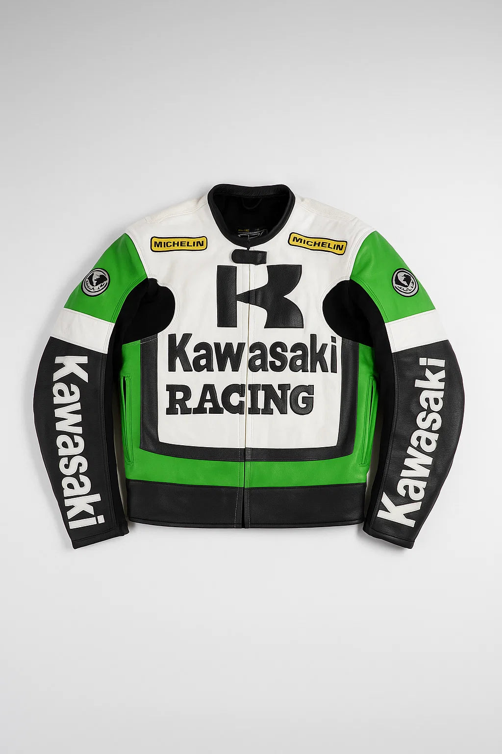 Y2K Kawasaki Leather NASCAR Racing Jacket