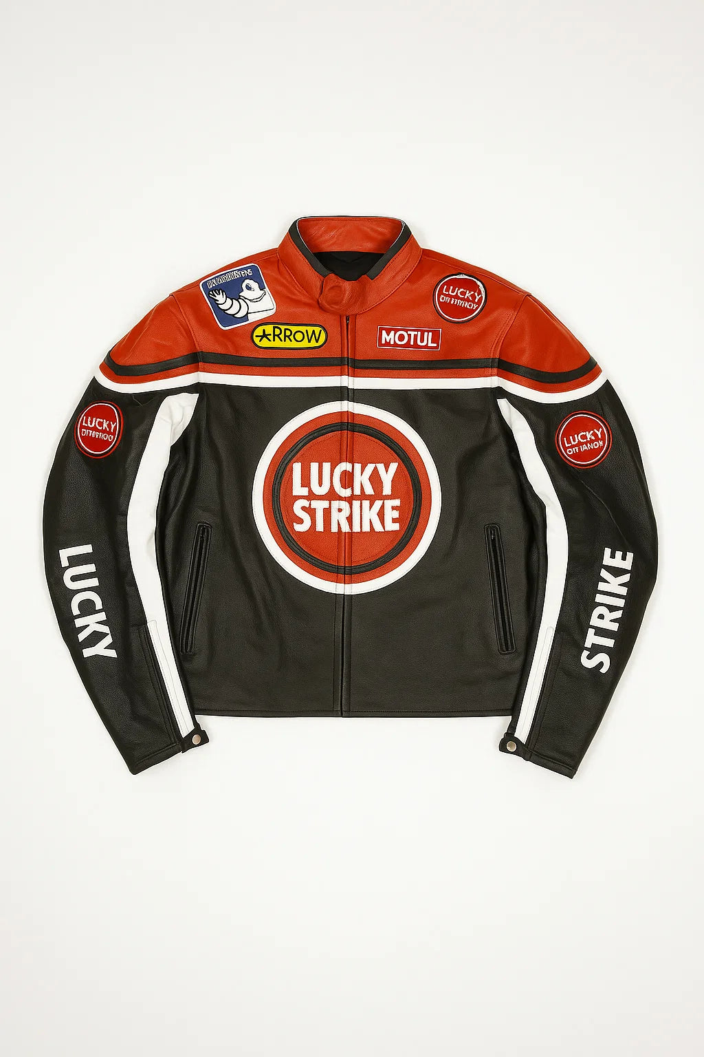 Y2K Lucky Strike Leather NASCAR Racing Jacket