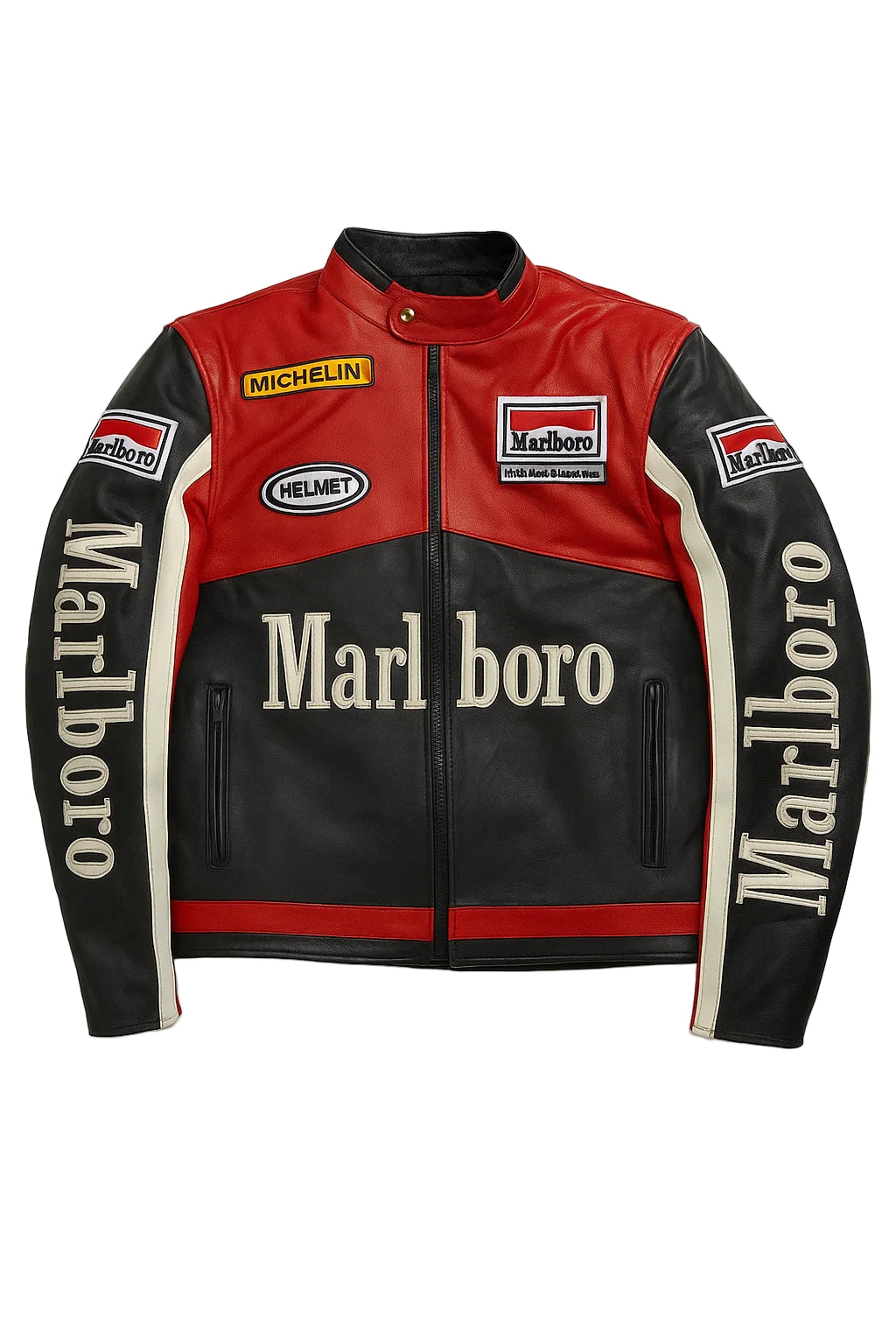 Y2K Marlboro Leather NASCAR Racing Jacket