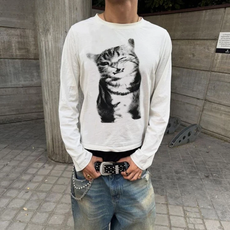Y2K Graphic Long Sleeve Tops