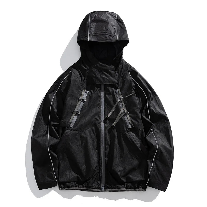 2 Piece Y2K Reflective Waterproof Techwear Jacket Coat