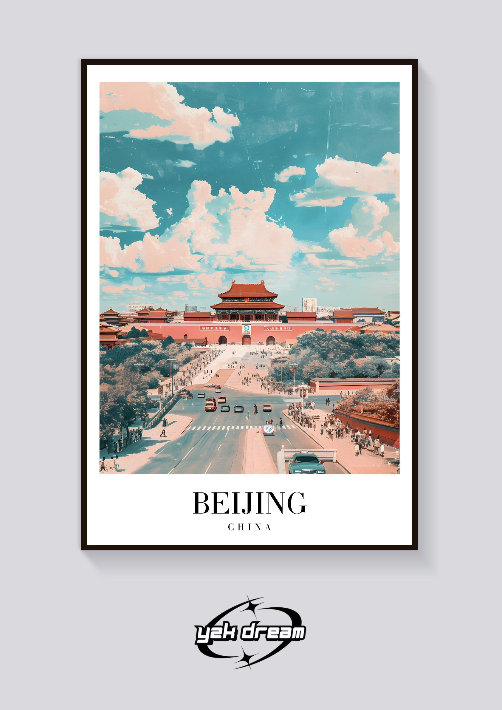 Beijing Tiananmen Vintage Poster