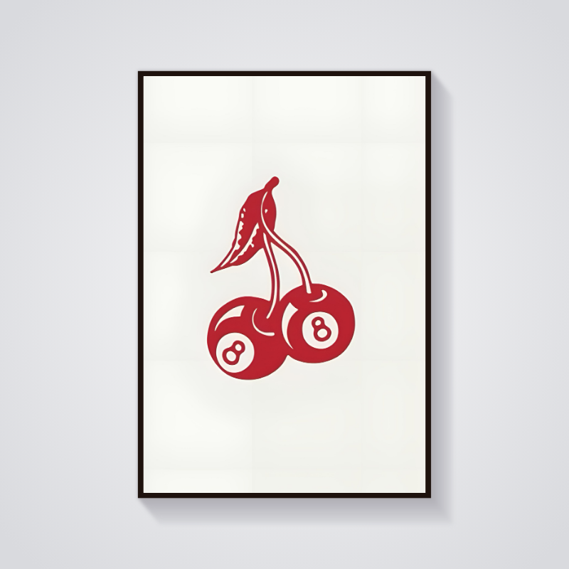 Y2K Stussy 8Ball Cherries Poster