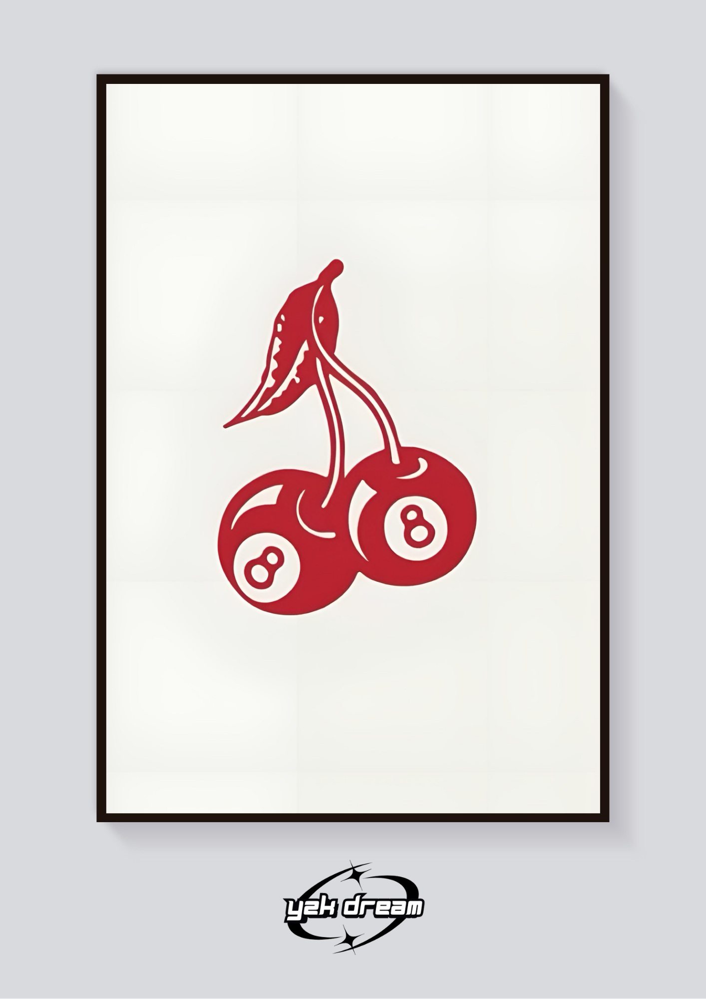 Y2K Stussy 8Ball Cherries Poster