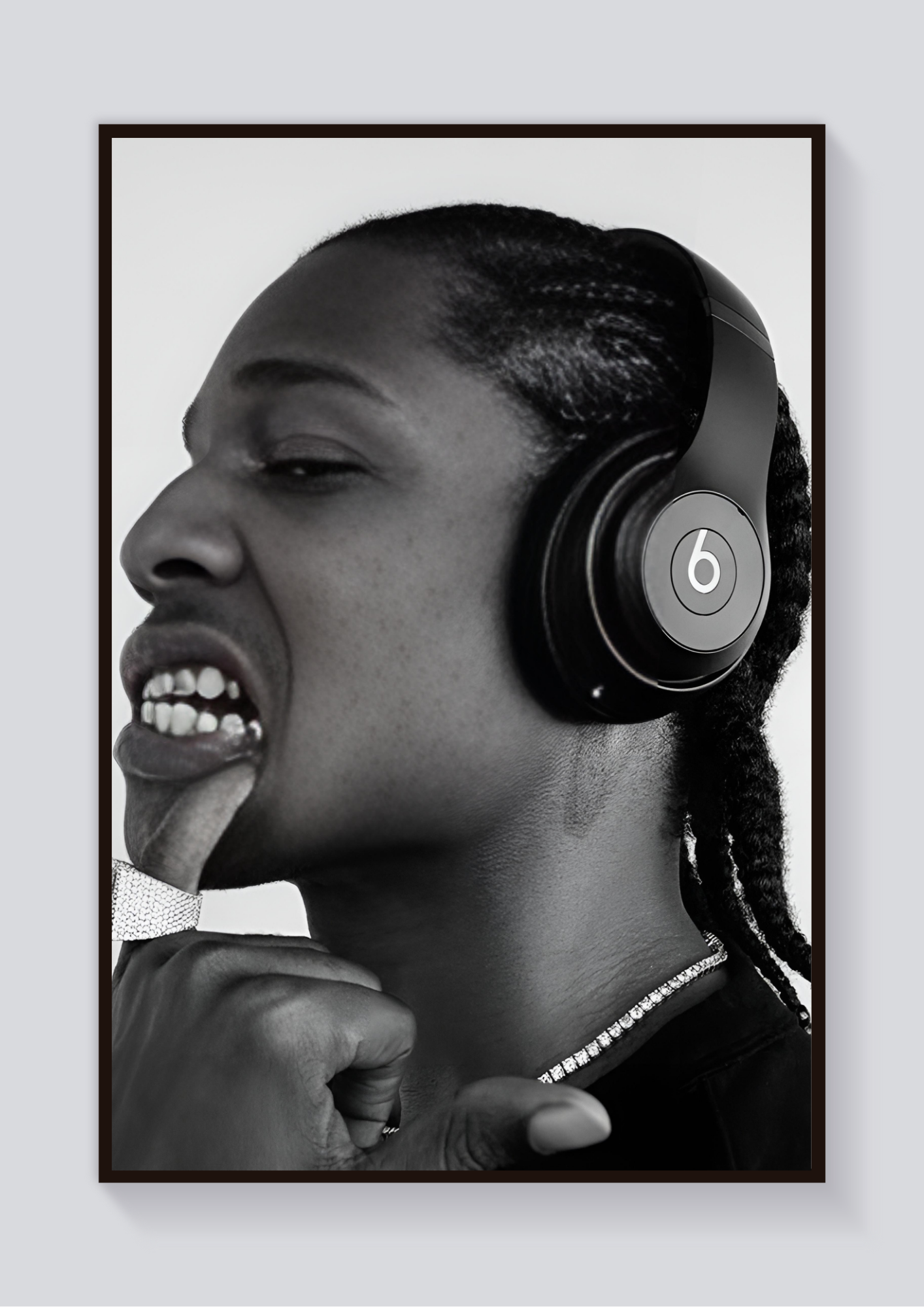 Y2K ASAP Rocky Beats Greyscale Poster