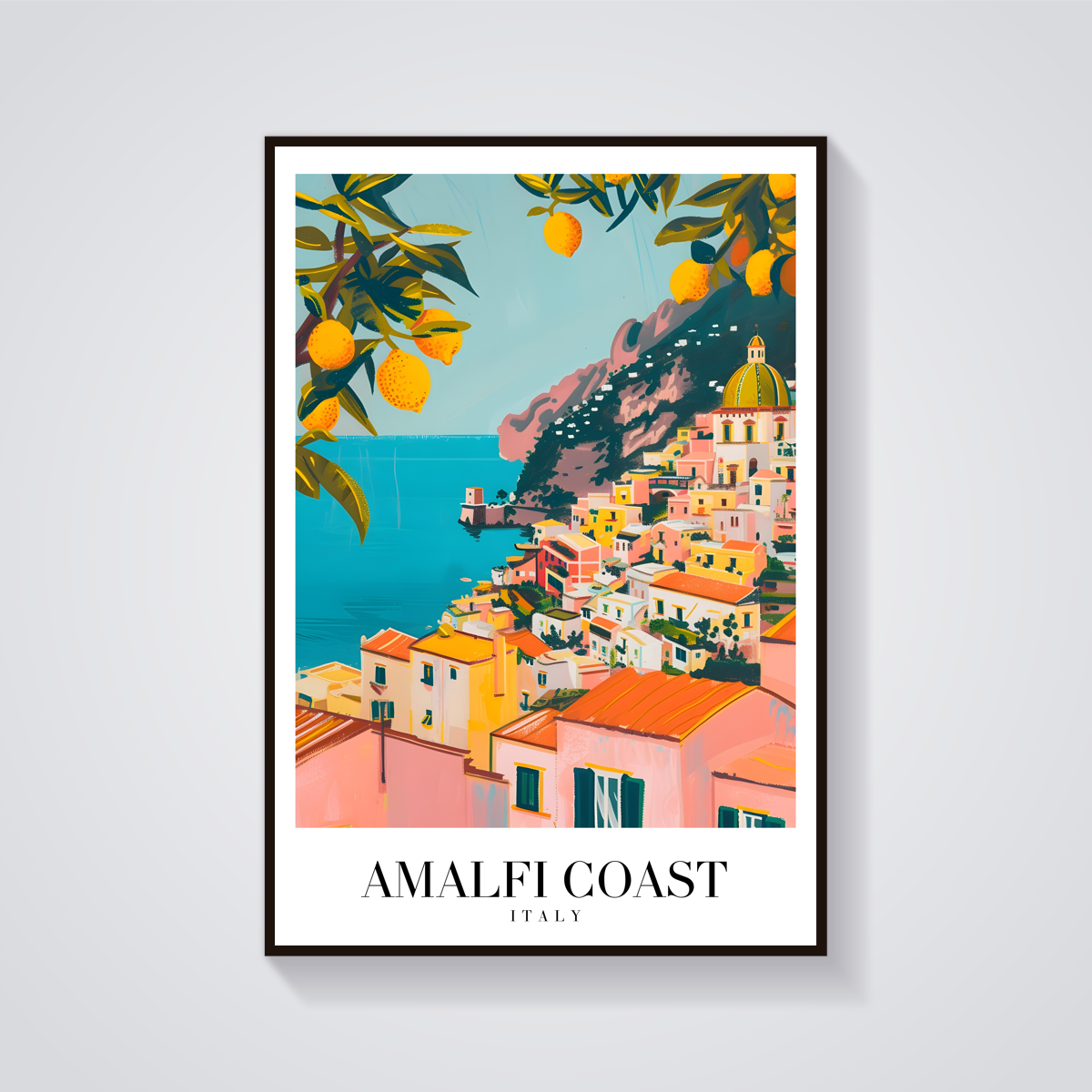 Amalfi Coast Lemons Vintage Poster