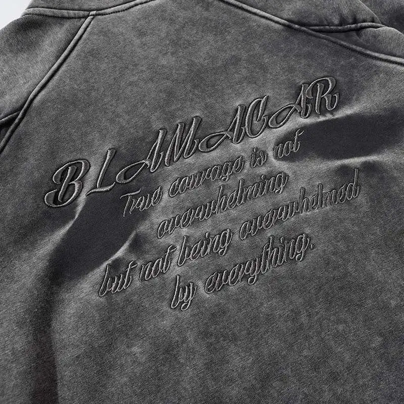 American Vintage Y2K Distressed Gradient Pile Baggy Zip Up Hoodie