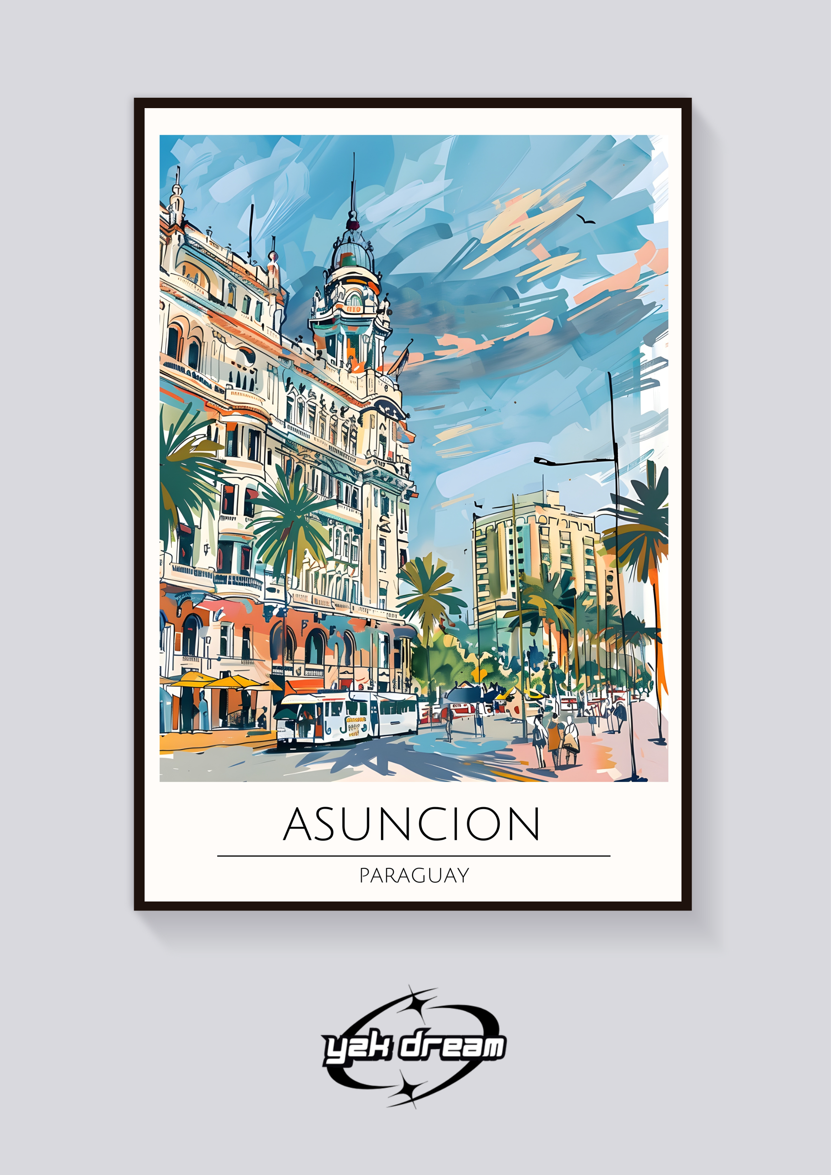 Asuncion Building Art Deco Poster