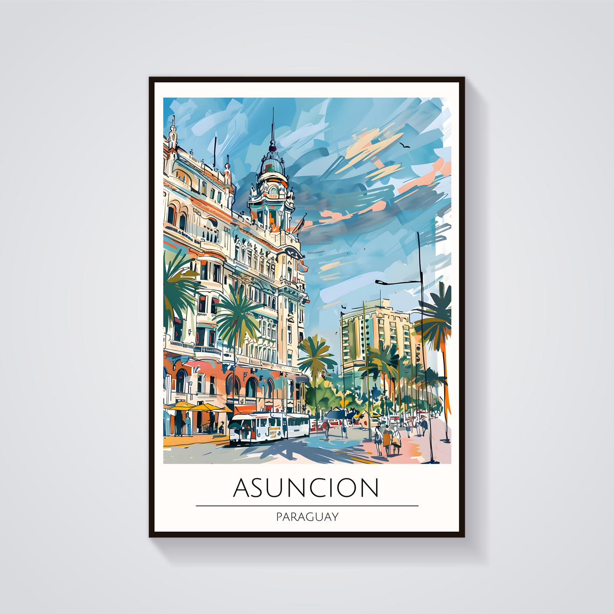 Asuncion Building Art Deco Poster