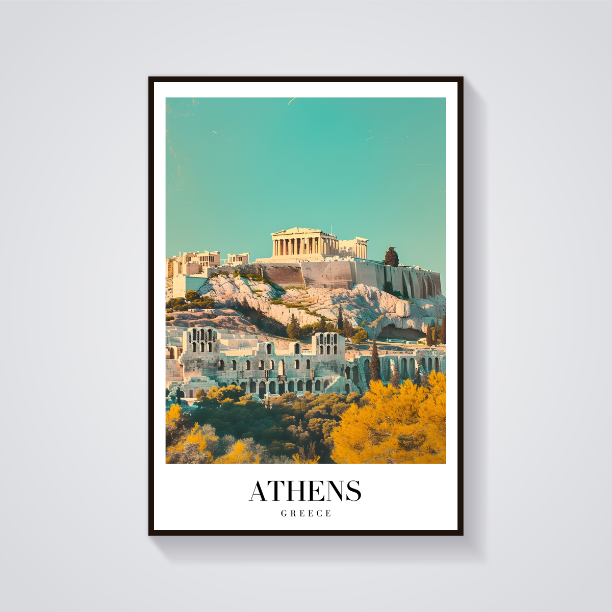 Athens Acropolis Vintage Poster