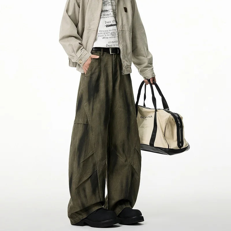 Autumn Pleated Distressed Y2K Baggy Jeans