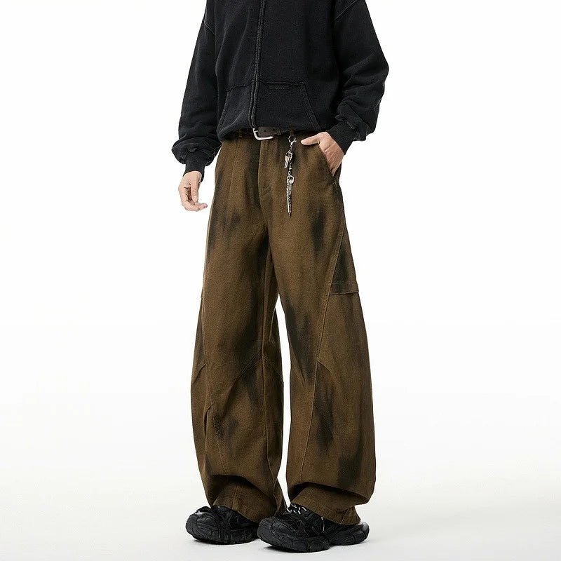 Autumn Pleated Distressed Y2K Baggy Jeans