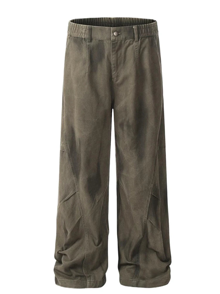 Autumn Pleated Distressed Y2K Baggy Jeans