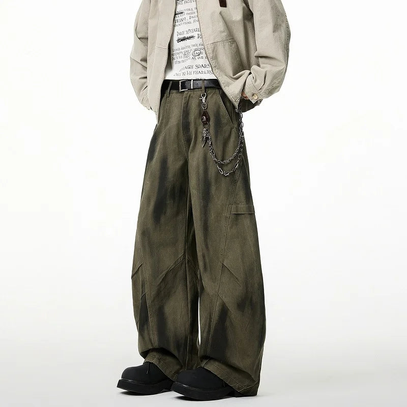 Autumn Pleated Distressed Y2K Baggy Jeans