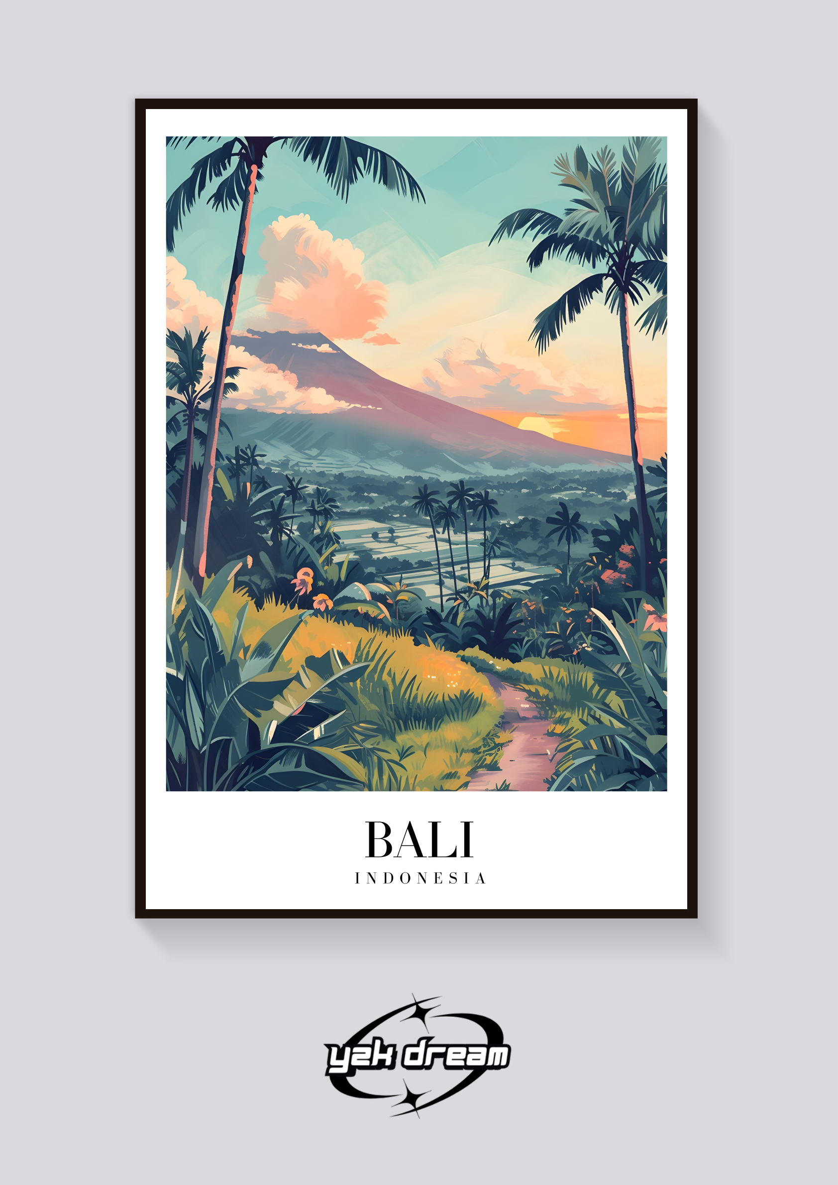 Bali Rice Paddies Vintage Poster