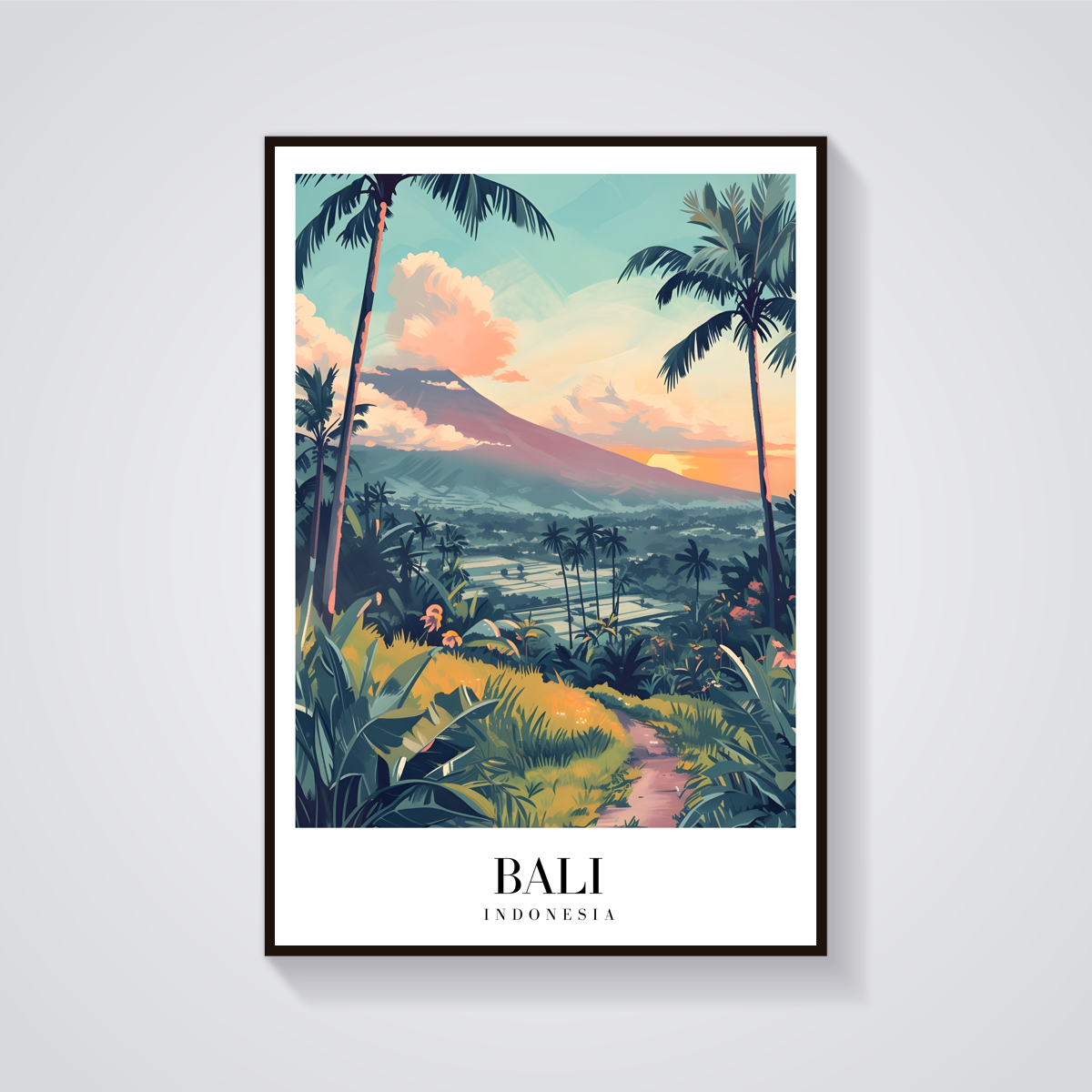 Bali Rice Paddies Vintage Poster