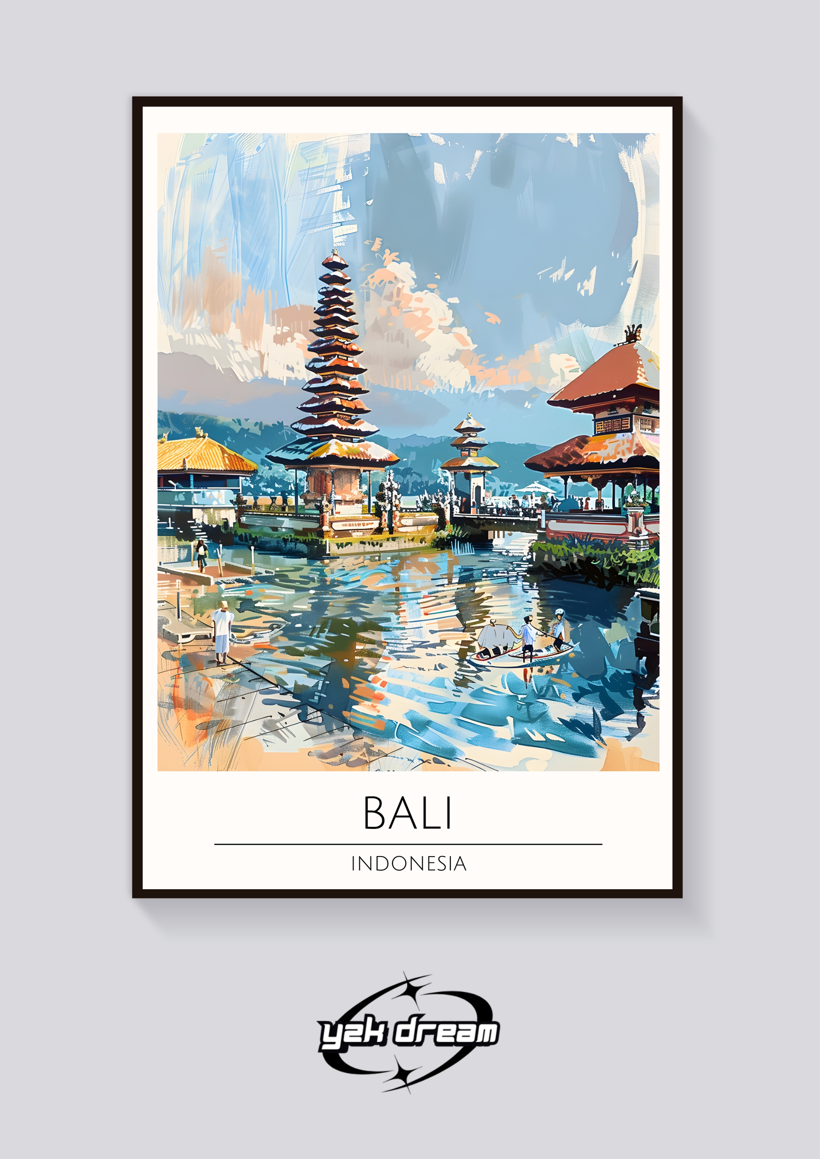 Bali Temple Lake Poster